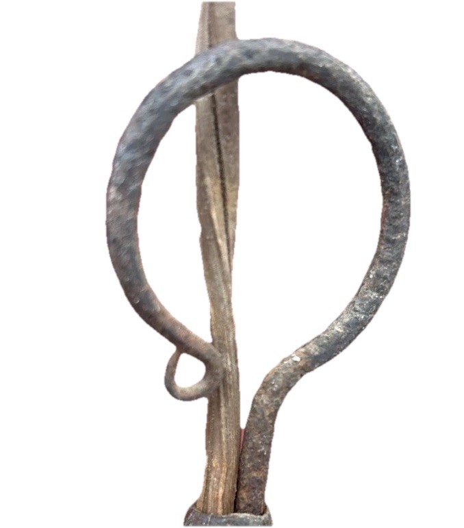 ANTIQUE HAND FORGED EARLY AMERICAN COLONIAL STYLE 6 ARM TIN CHANDELIER