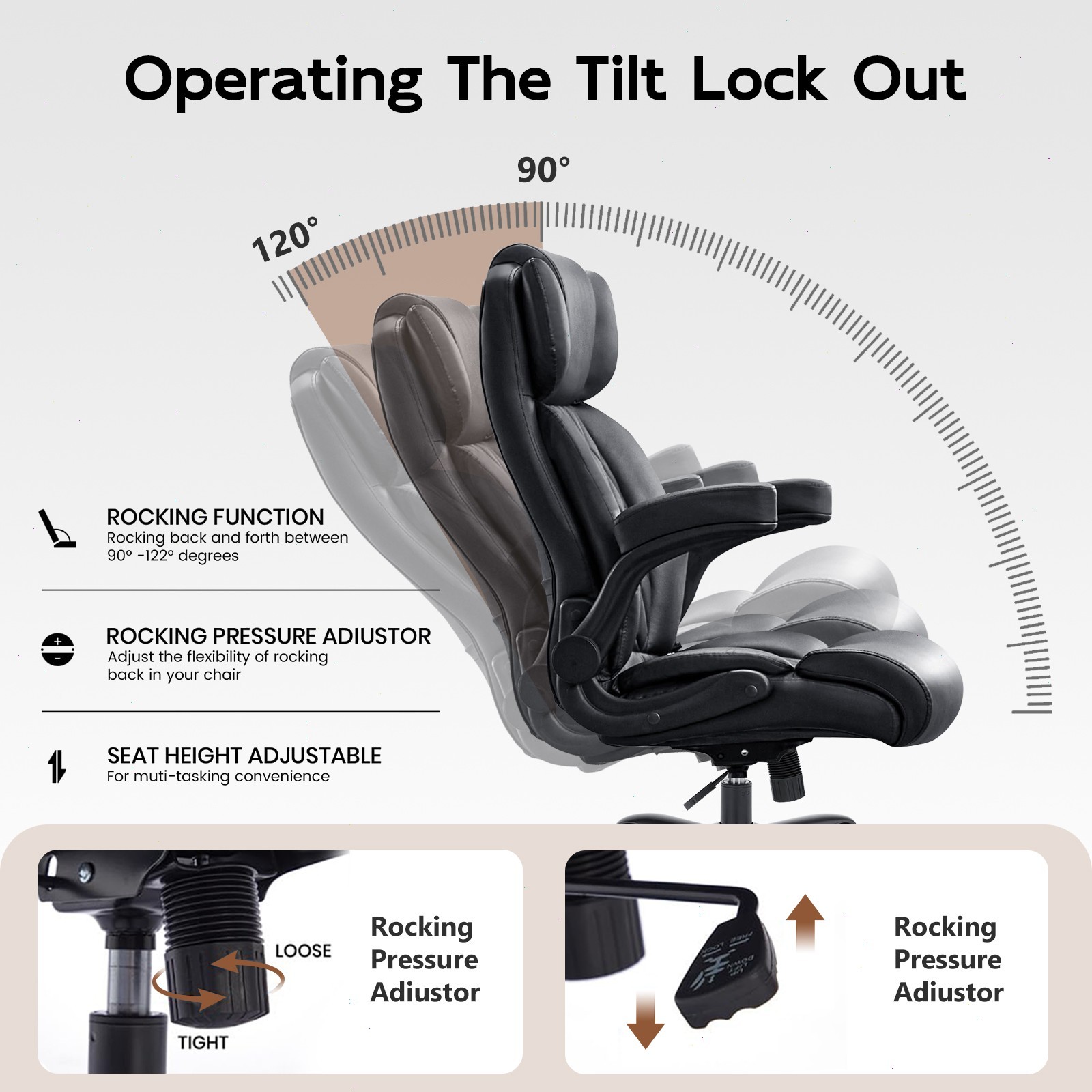 Big and Tall Office Chair 500lbs Leather Desk Chair with Upgraded RubberWheels
