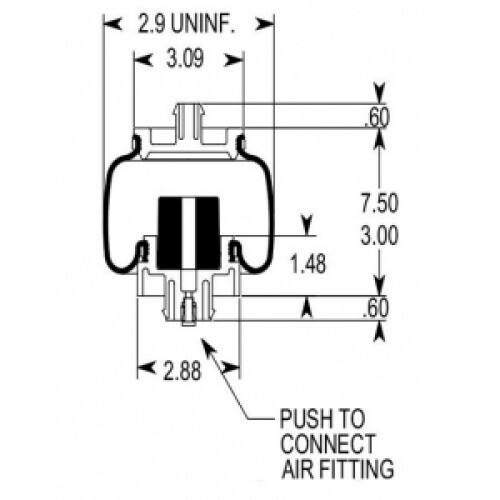 2 pcs Airbags Air Bag Spring for Firestone W02-377-7206,W023587206,W02-358-7206