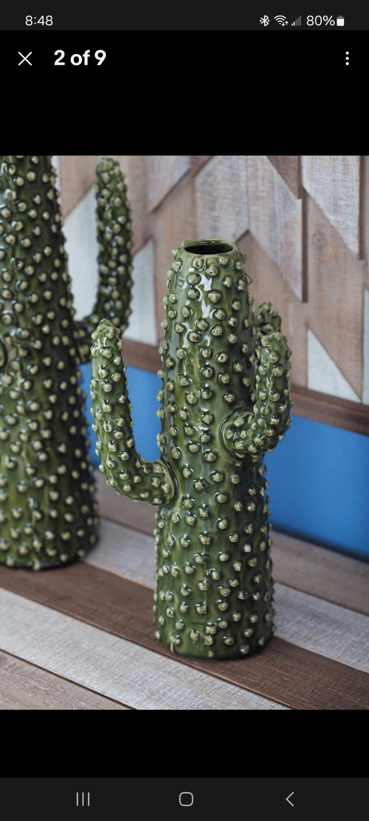 Ceramic Decorative Vase Cactus Centerpiece Vase, Flower Vase for Home Decorat...