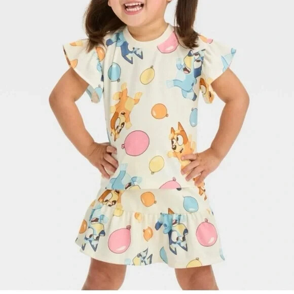 Brand New Bluey 2T 3T 4T 5T Skirt and Top Set IVORY TARGET PICK SIZE