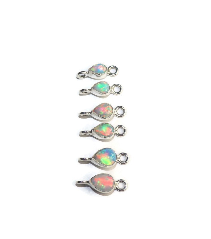 DIY opal supplies links sterling silver fire opal connector for jewelry making