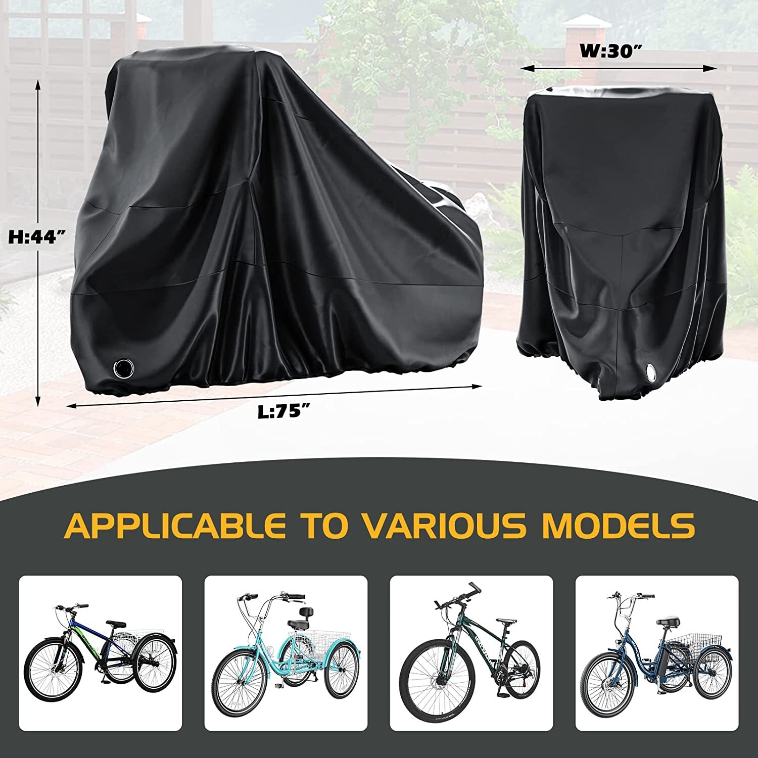 SLSY Bike Cover Waterproof Bicycle Covers Rain Sun UV Dust WindProof &Lock Hole