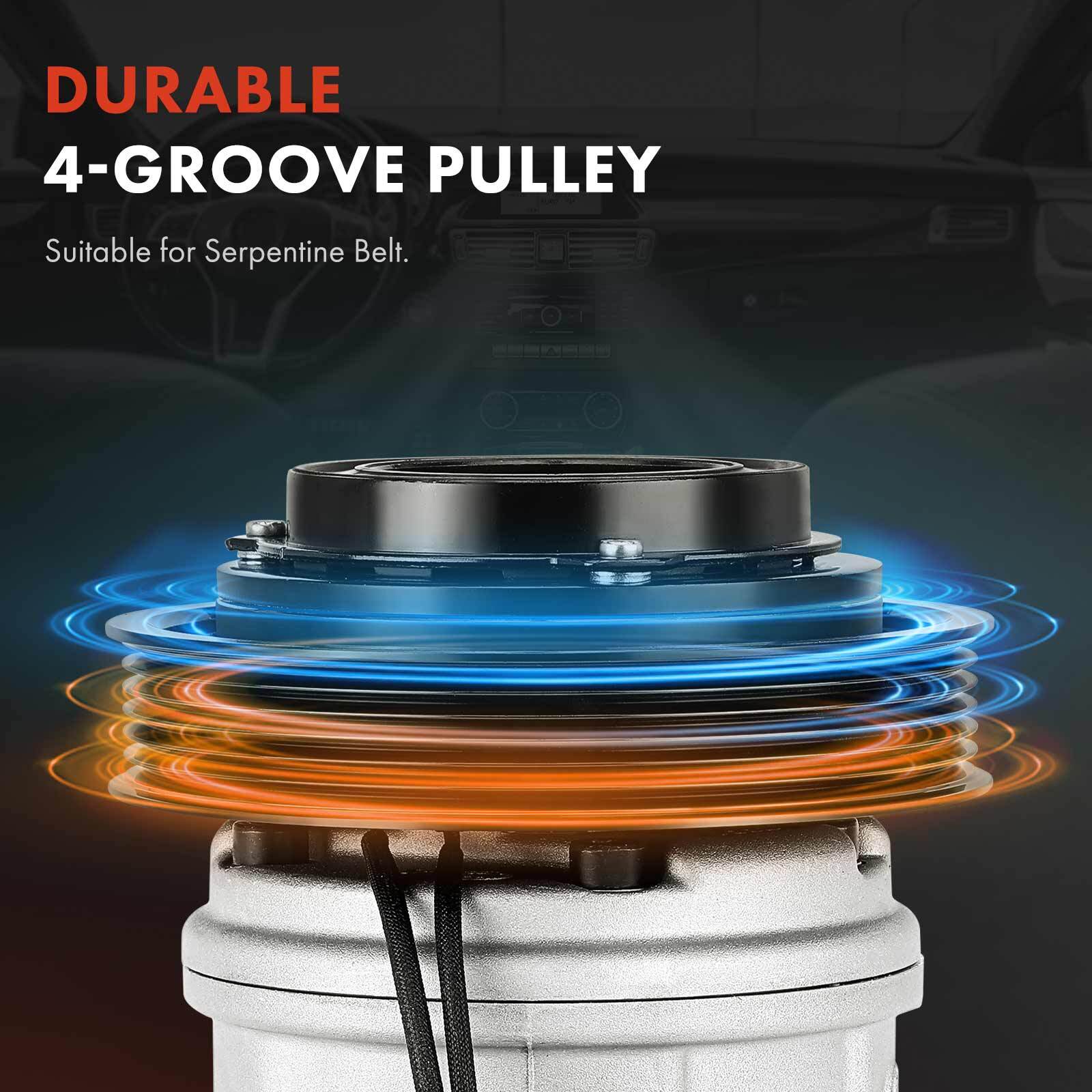 AC Compressor w/ Clutch for Chevrolet Spark 2013-2014 4-Pulley Groove CO29144AN