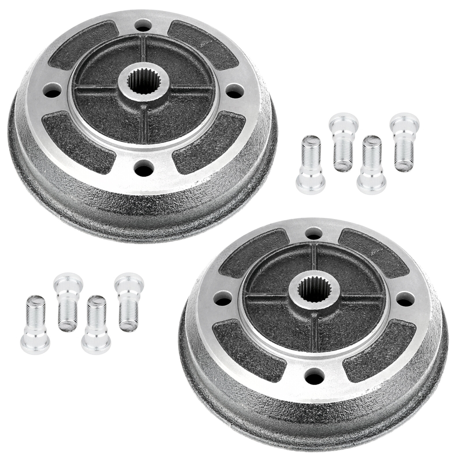 2 Rear Brake Drum W/Bolt for Kawasaki Mule 2510 KAF620A KAF620 A 4X4 1994-2000