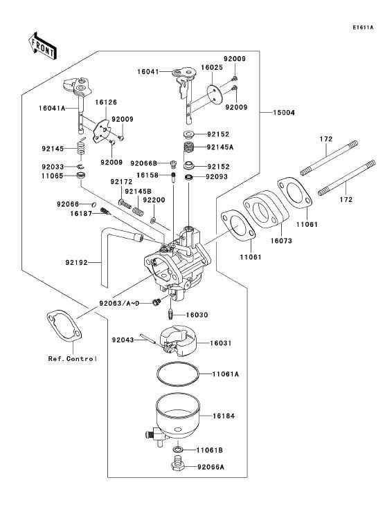 EZGO Golf Cart - Engine FJ400D Carburetor Rebuild Kit - Repairs OEM Carb 607954