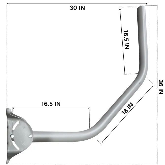 SatelliteSale Under Eave Mount 2" O.D. Heavy Duty Mounting Mast