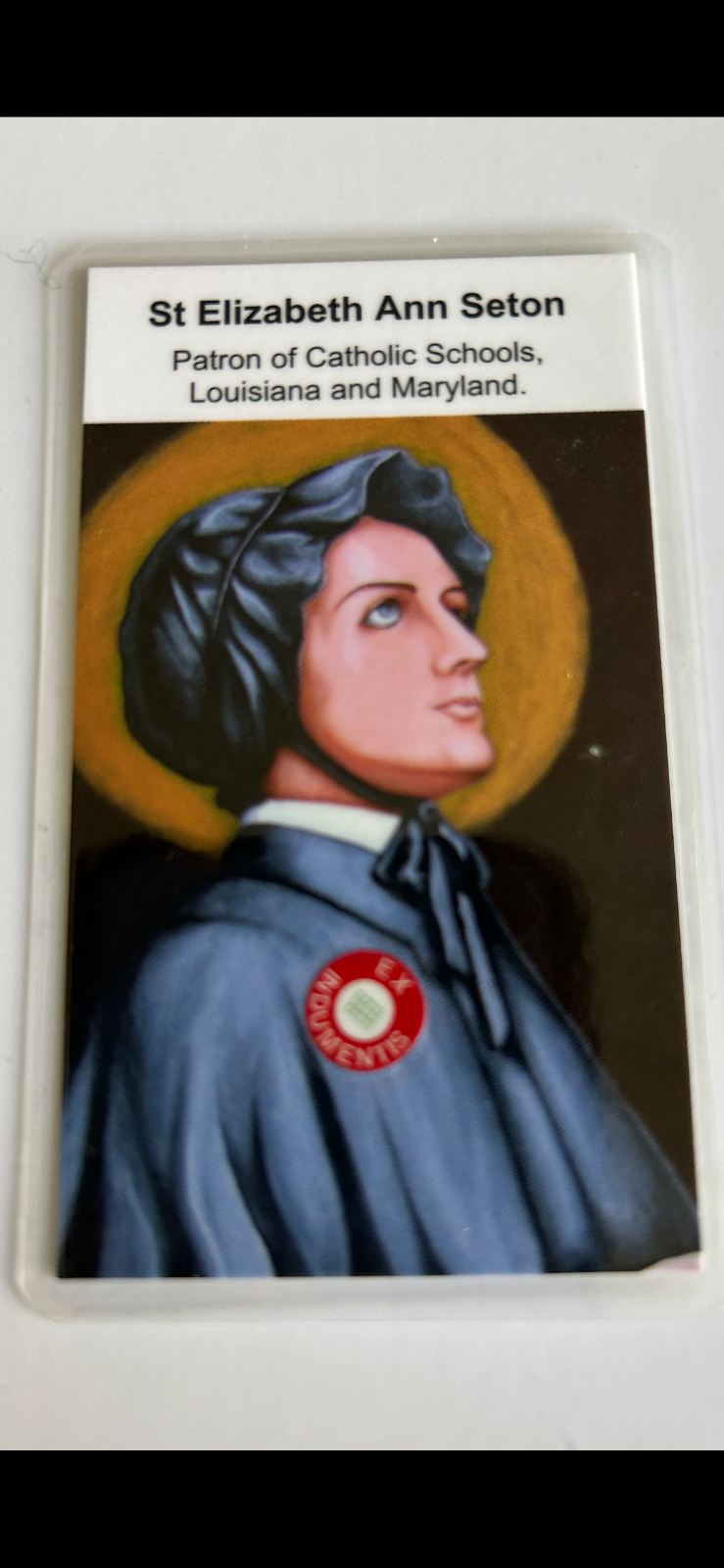 Saint Elizabeth Ann Seton 3rd Class Relic Card