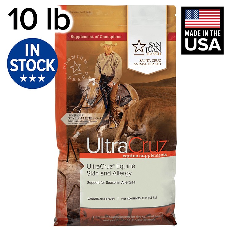UltraCruz Equine Skin and Allergy Supplement for Horses, 10 lb, Pellet (80 Days)