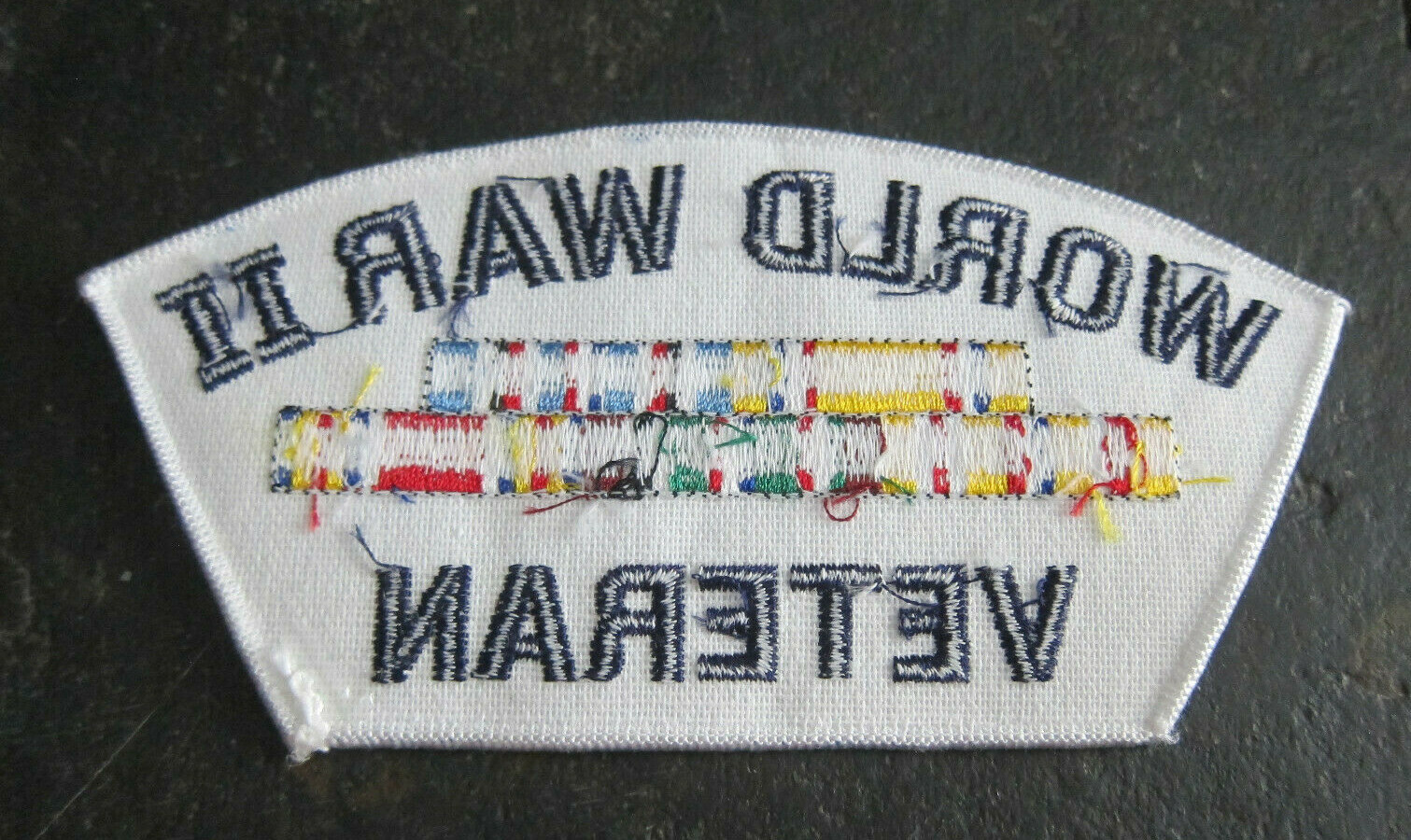 World War II - Veteran Ribbons Hat Patch White USN Navy