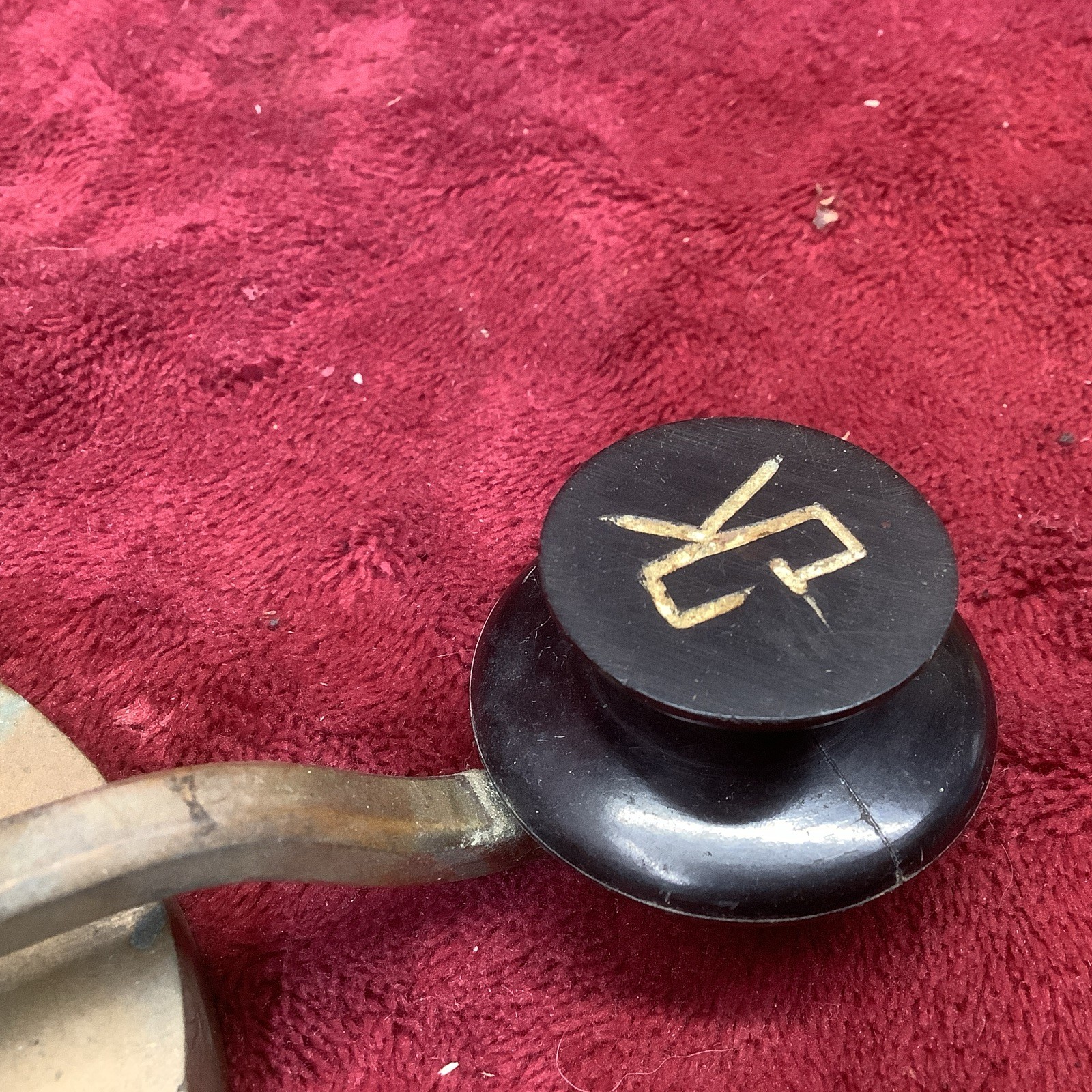 Vintage 3# Heavy Brass Oversized Telegraph Key “CK” Nonelikeit! K1 Key Button