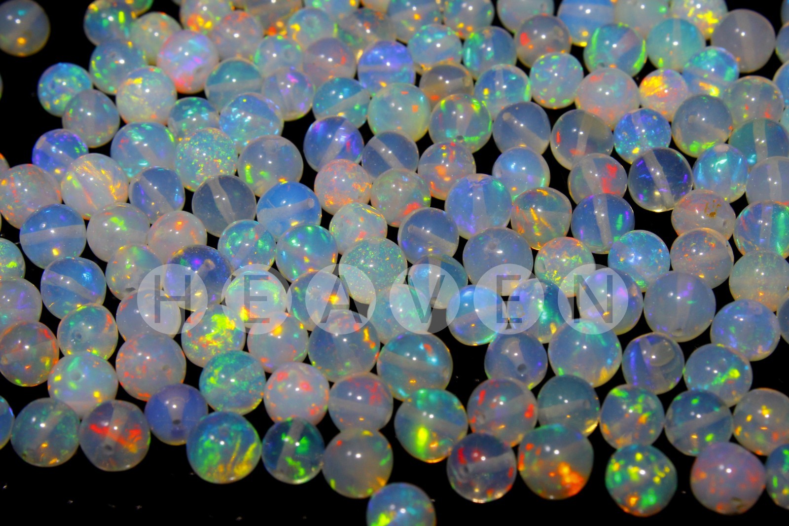 Natural Ethiopian Opal Smooth Round Beads 4-5mm – Drilled Gemstone Bead Strand