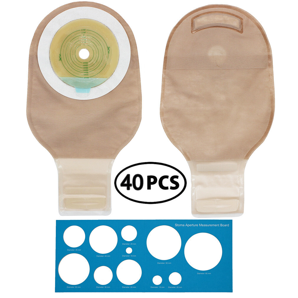 40x Ostomy Colostomy Ileostomy Stoma Care Drainable Closure Pouch Bag Cut-to-Fit