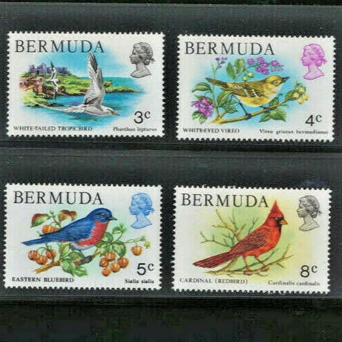Bermuda Birds Mint NH Set of 4 1978 Colorful Commemorative Stamps $7. Retail Val