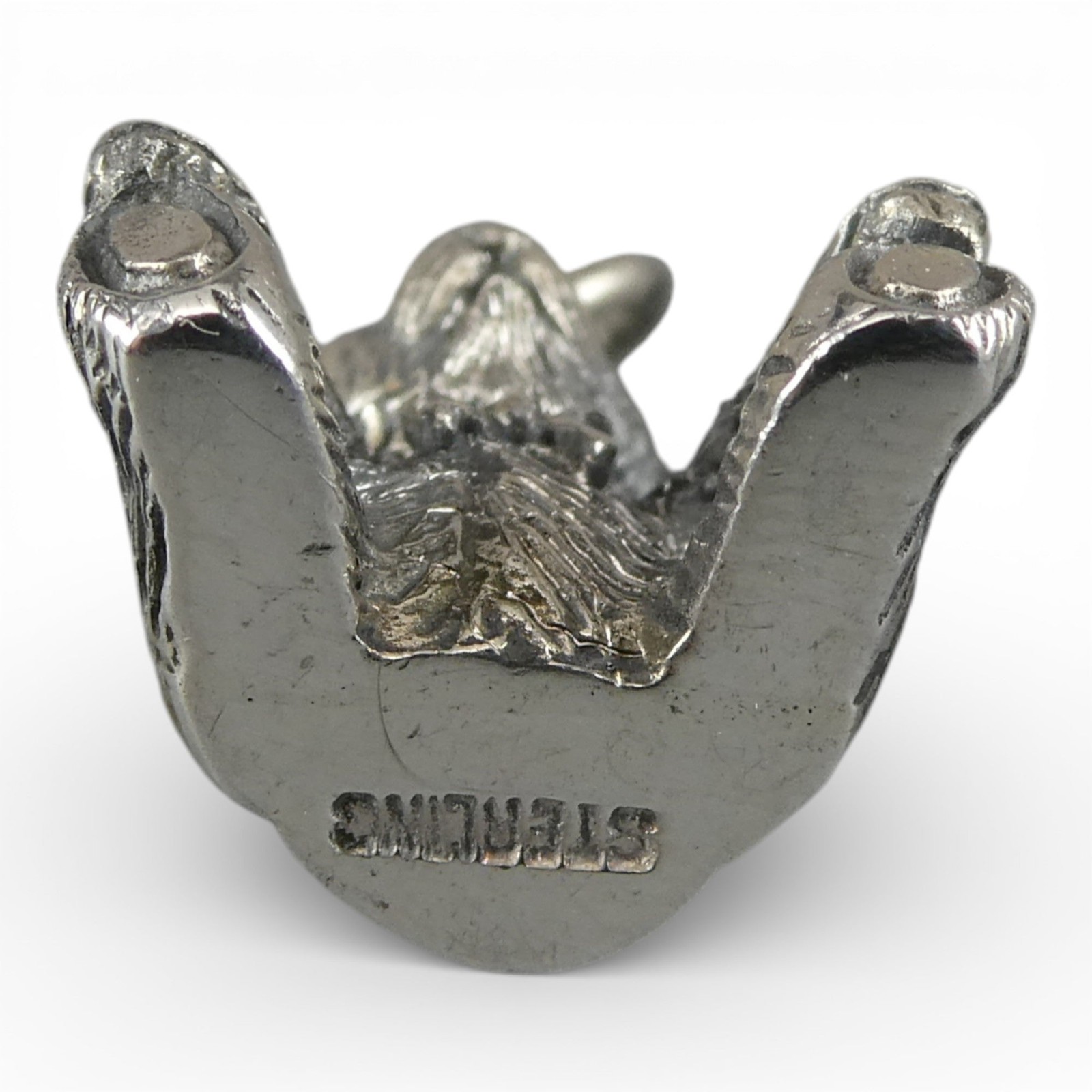 Sterling Silver Teddy Bear Charm for Bracelet Arms Down Vintage Small Pendant