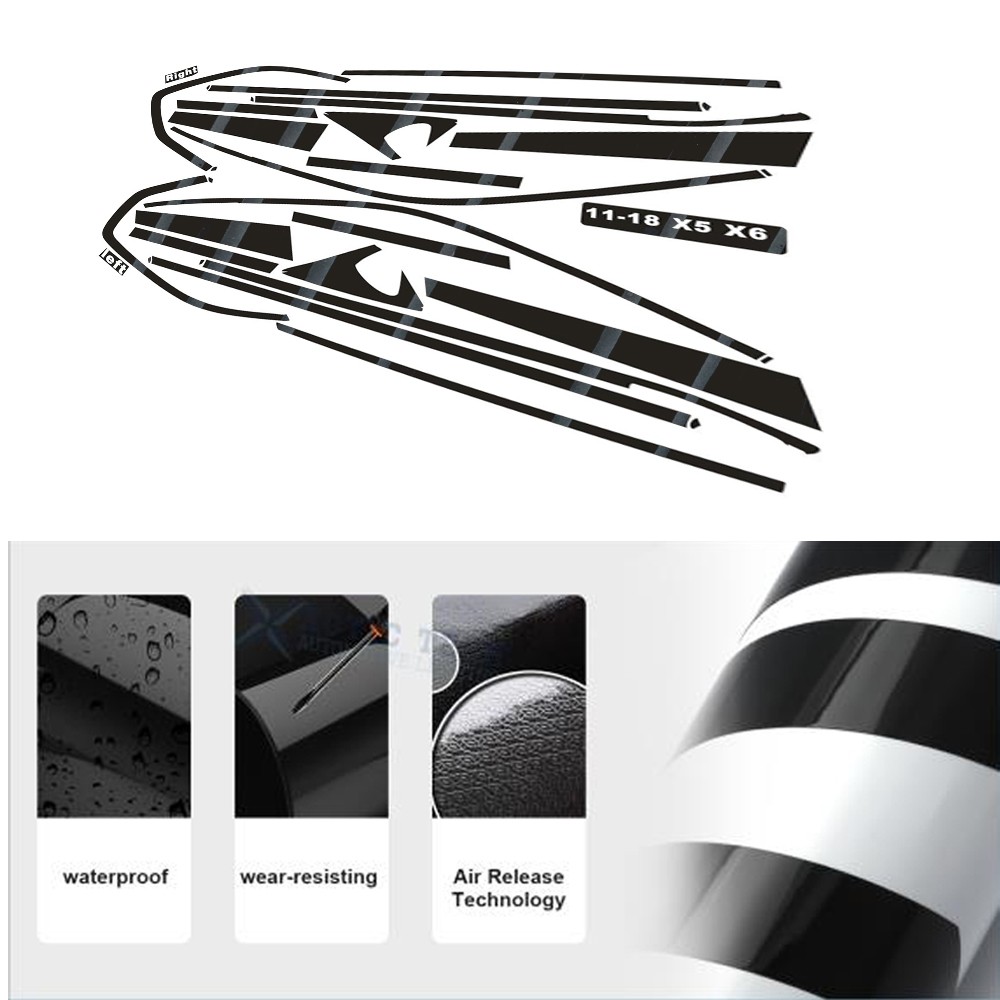 Glossy Black Chrome Delete Window Trims For BMW X5 F15 2014-2018