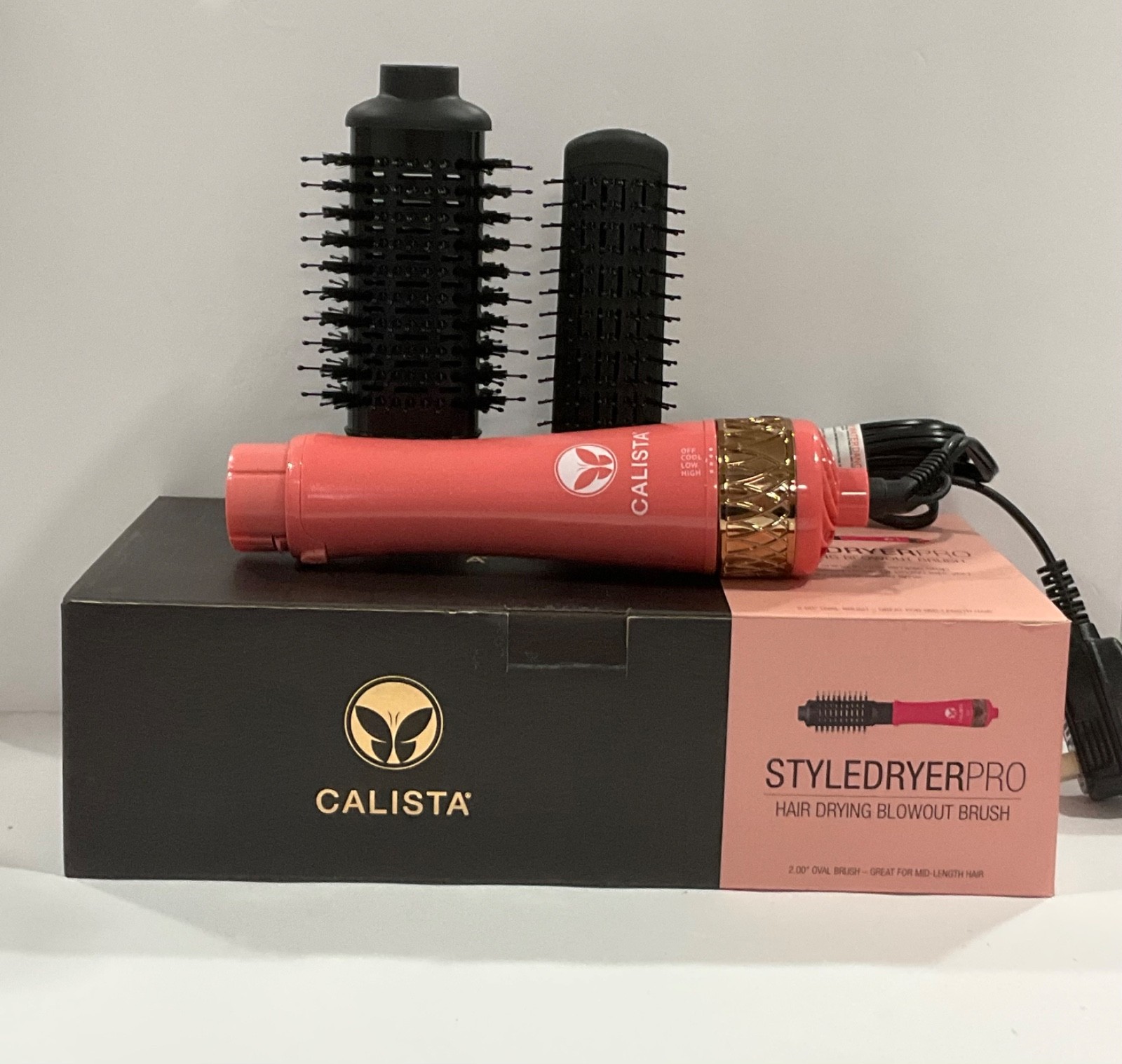 Calista StyleDryer Pro Hair Drying Blowout Brush Style Peach bloosom Choose size