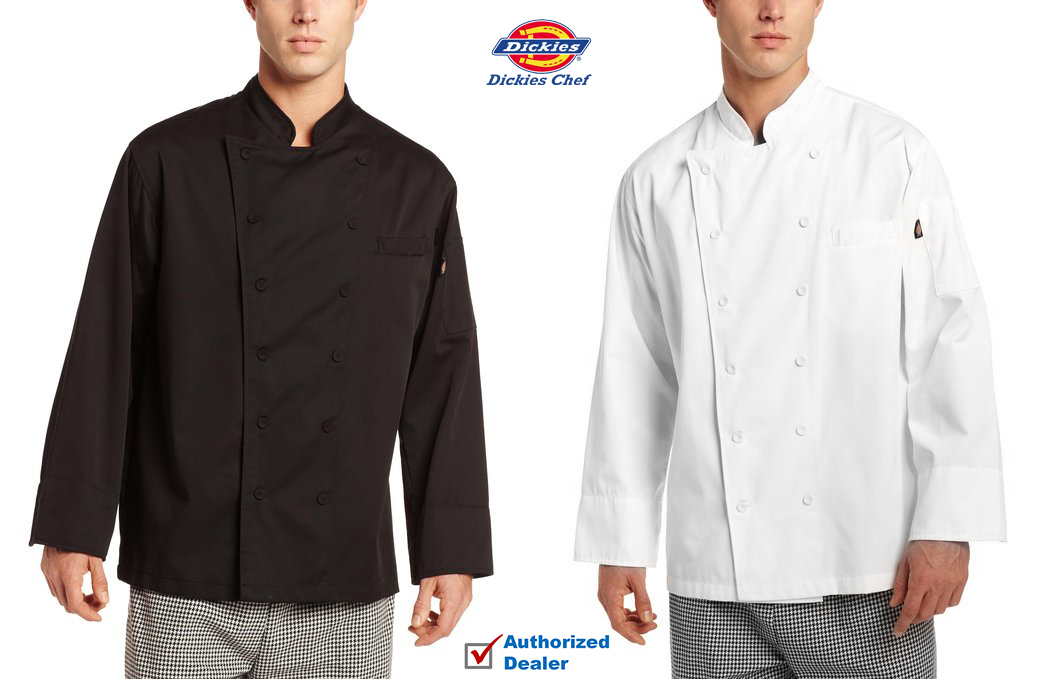 Dickies Chef Executive Long Sleeve Chef Coat/Jacket Cloth Covered Buttons DC101