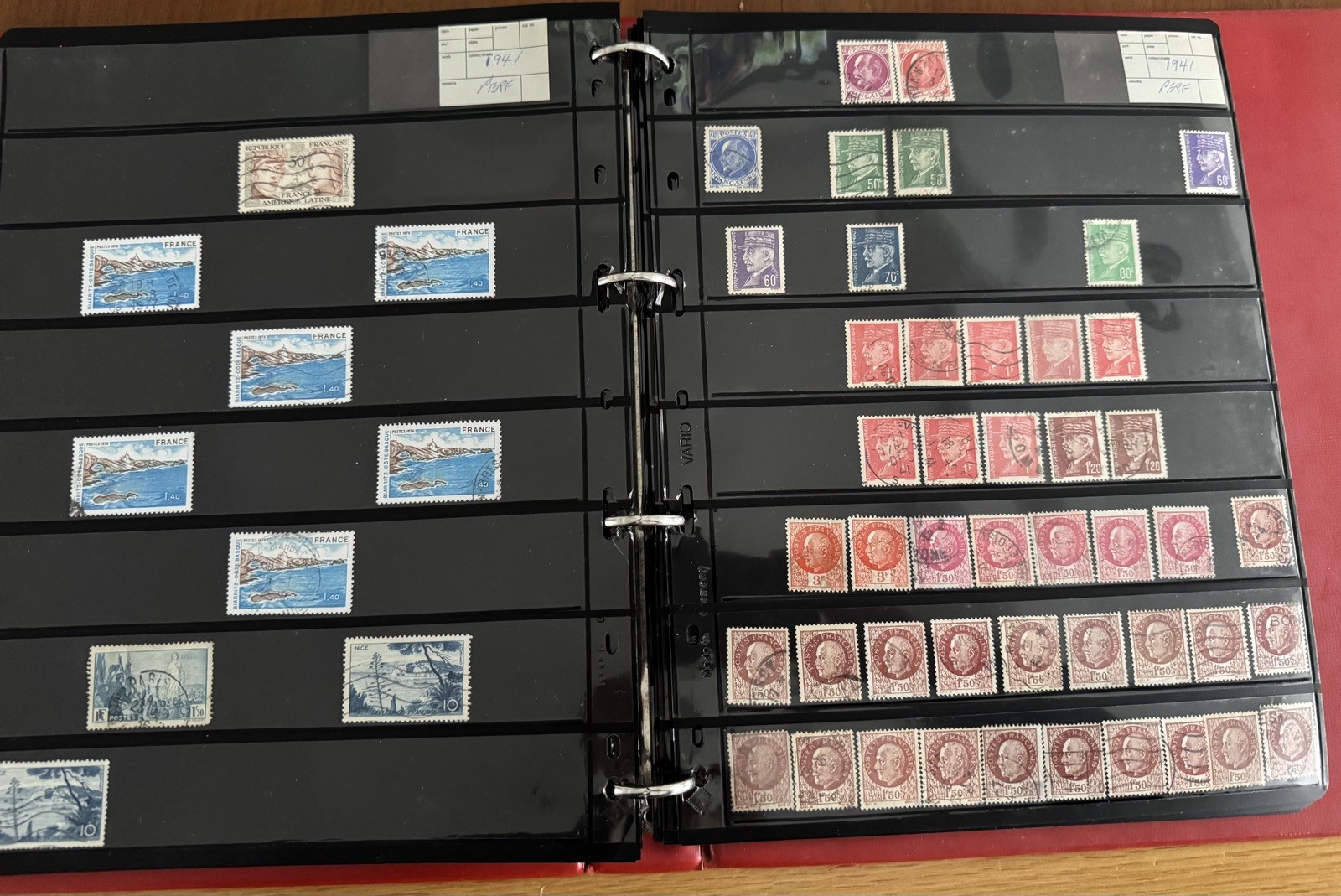 France Stamp Collection With 70 Pages PVC Album 1900-Modern-Some Early Good CV