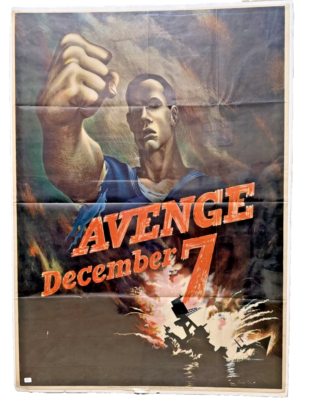 AVENGE DECEMBER 7 - US Government WWII 1942 Poster ORIGINAL