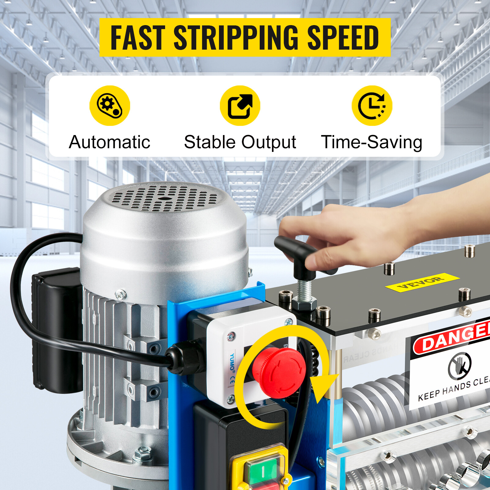 VEVOR 0.06-1.49inch Electric Wire Stripping Machine Power Wire Stripping Machine