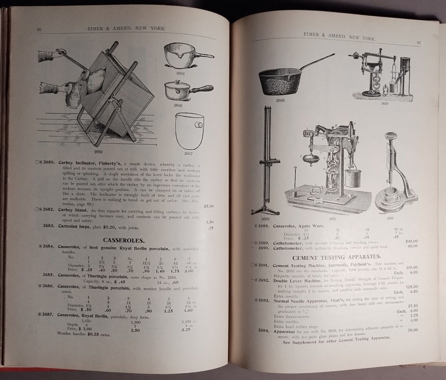 1910 Eimer & Amend Chemical Assay Laboratory Apparatus Supplies Catalog S-12