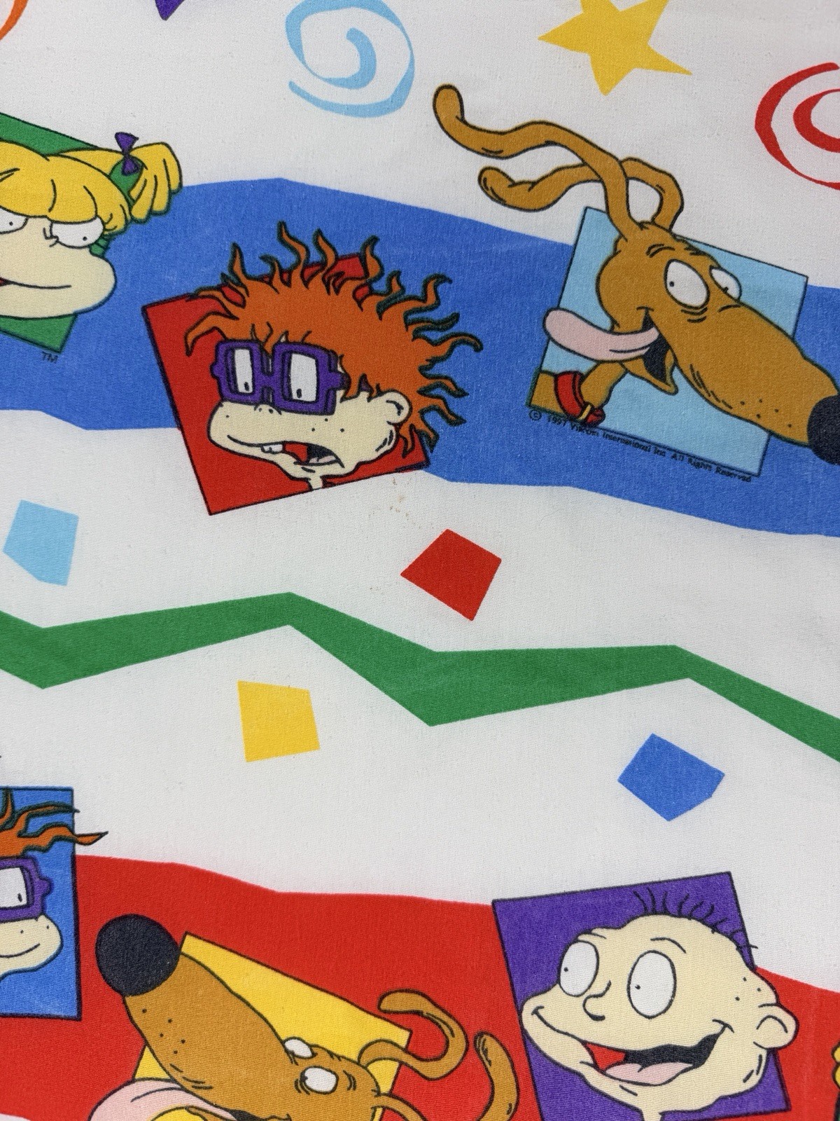 Vintage 1997 Springs Rugrats Cartoon Character Twin Size Flat Sheet Nickelodeon