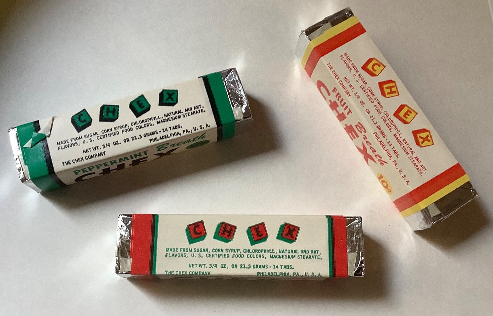 VINTAGE 1940s ADVERTISING CHEX CHLOROPHYLL BREATH CANDY & DISPLAY NIB DEAD STOCK