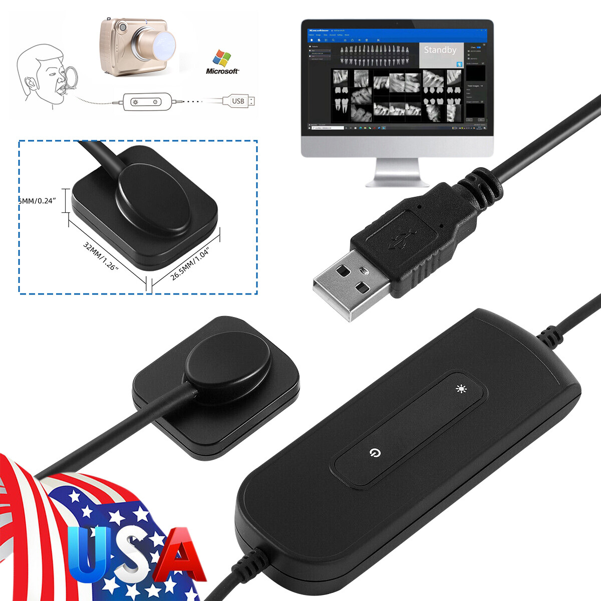 RVG Digital Dental Rayos X Sensor size 1 - Works