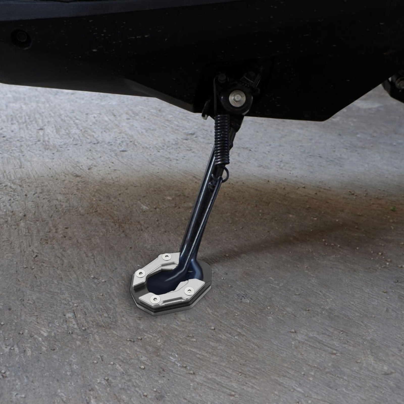 Universal Motorcycle Kickstand Base Plate Stand Pad Extension Foot Side Stand