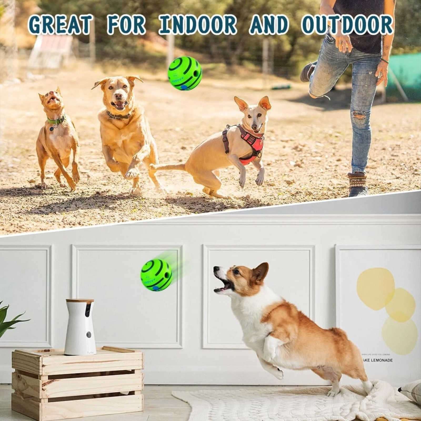 Wobble Wag Giggle Ball Interactive Dog Toy Fun Giggle Sounds As Seen On TV