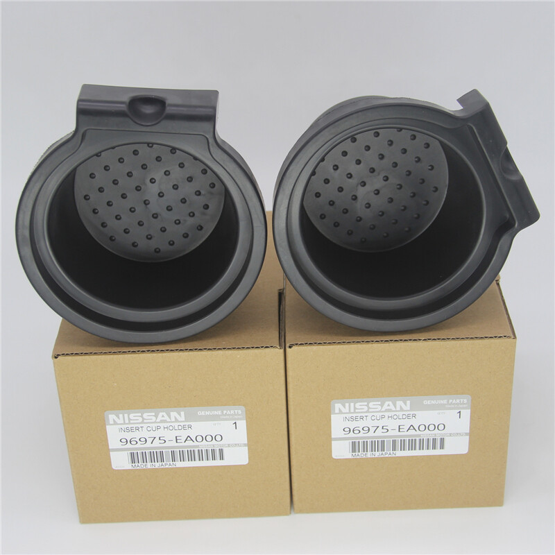 Nissan Frontier Xterra Black Cup Holder Insert Liners Set of 2