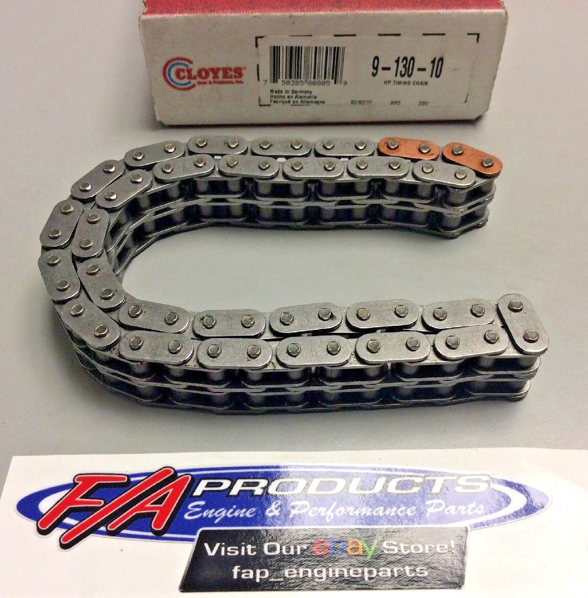 Cloyes 9-130-10 Small Block Ford Chevy .250 True Roller 10 Shorter Timing Chain