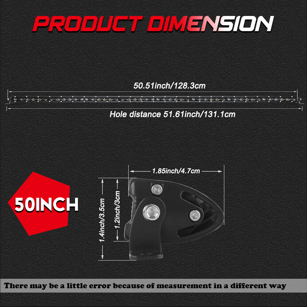 For 17-25 Can-Am Maverick X3 Roof 6D Slim 50"+7" LED Light Bar+4" Pods+Wire Kit