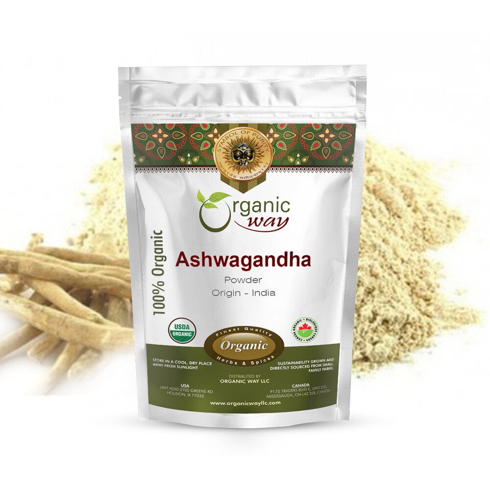Organic Way Ashwagandha Root Powder - Organic, Kosher & USDA Certified