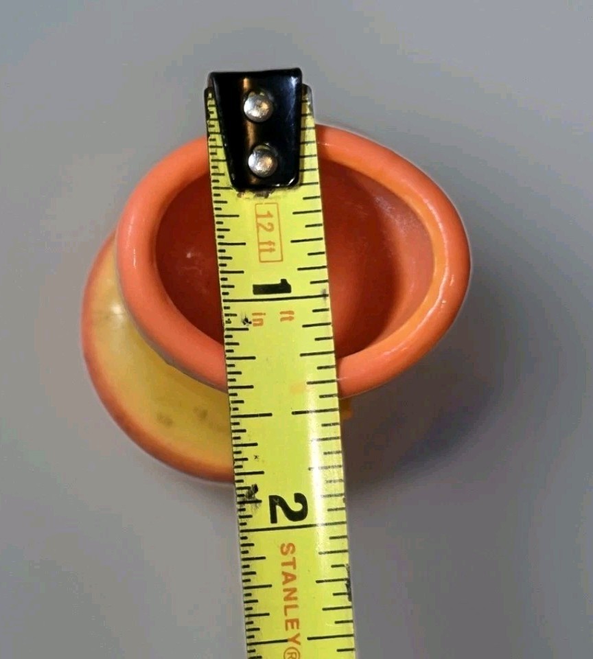 VINTAGE UV REACTIVE SLAG Glass ORANGE SWIRL Ribbed Design Eye Wash Cup by ROSSO