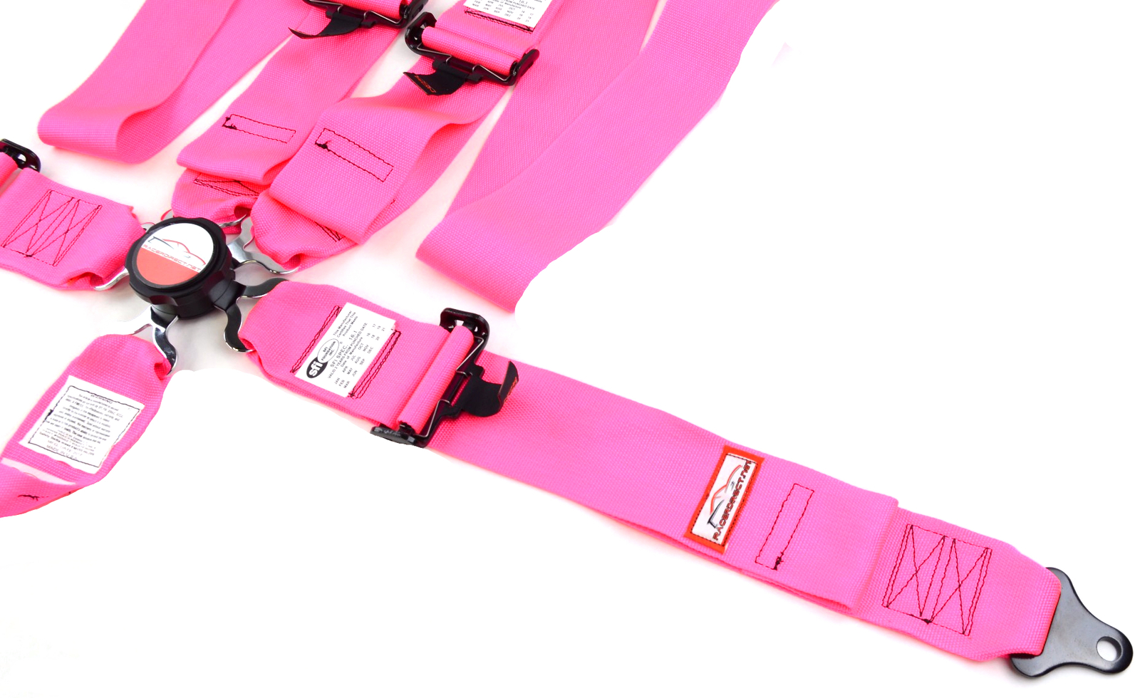 SFI 16.1 HOT PINK CAM LOCK 5 PT RACING HARNESS FLOOR MOUNT SIGNATURE SERIES