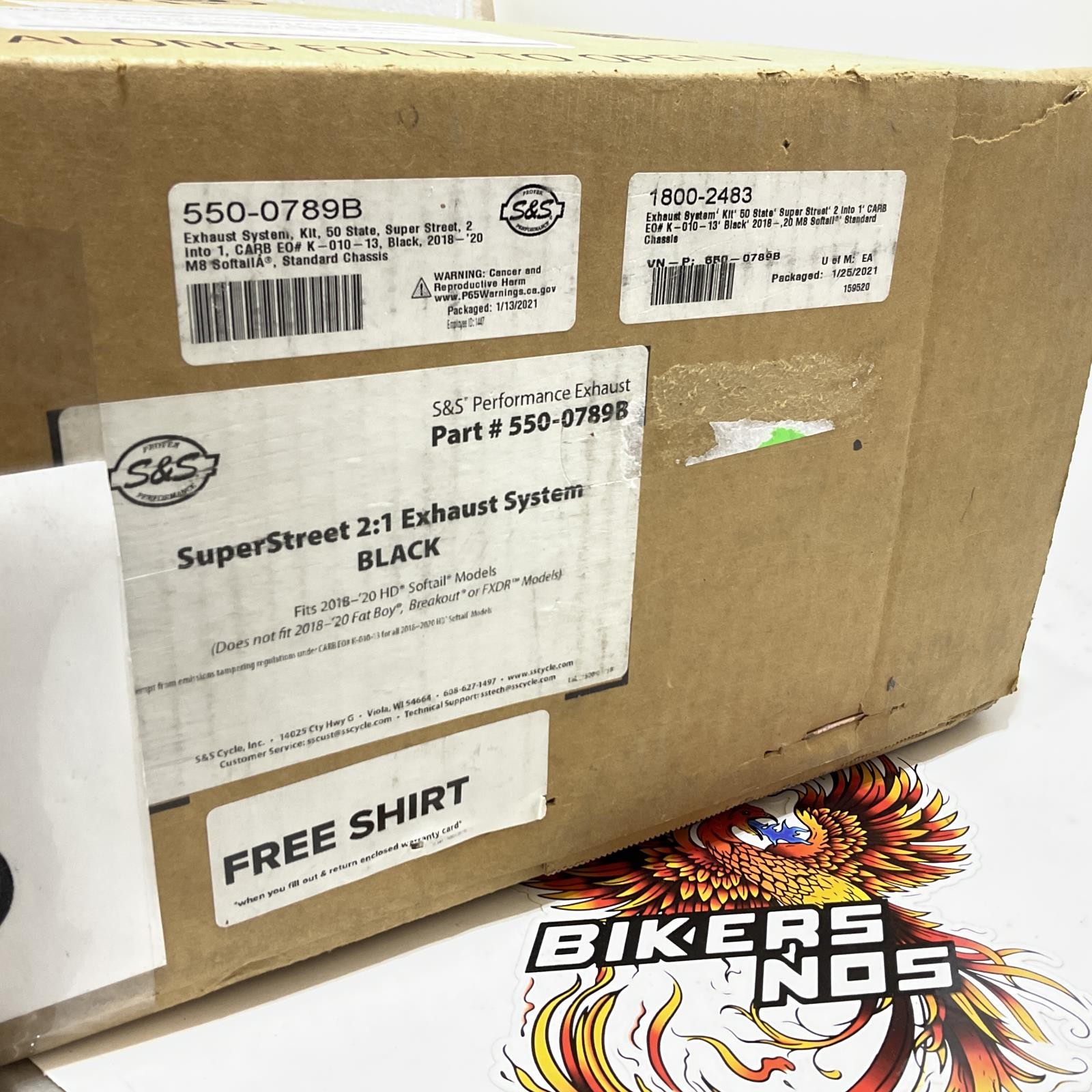 S&S Cycles SuperStreet 2:1 Black 2018-2024 Harley Softail Exhaust 550-0789B