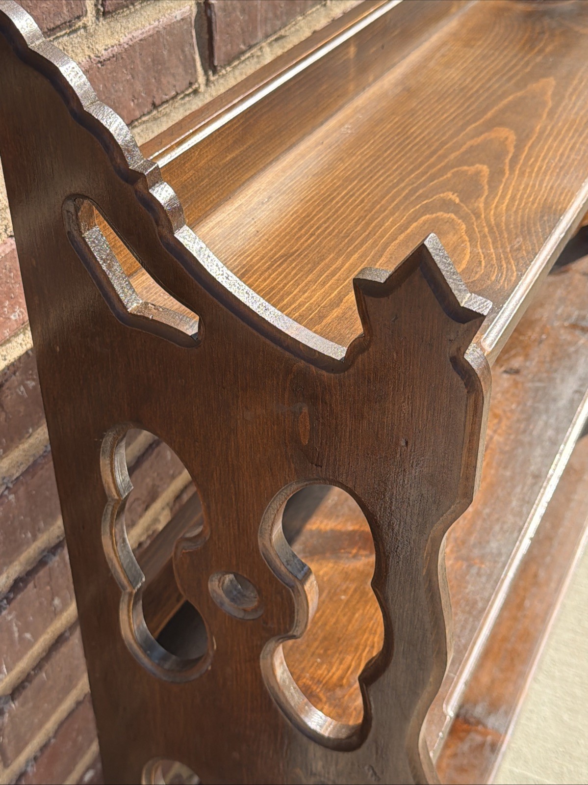 Antique 3 Shelf Wood Bookshelf, Victorian 37”L 33.5”H 9”D