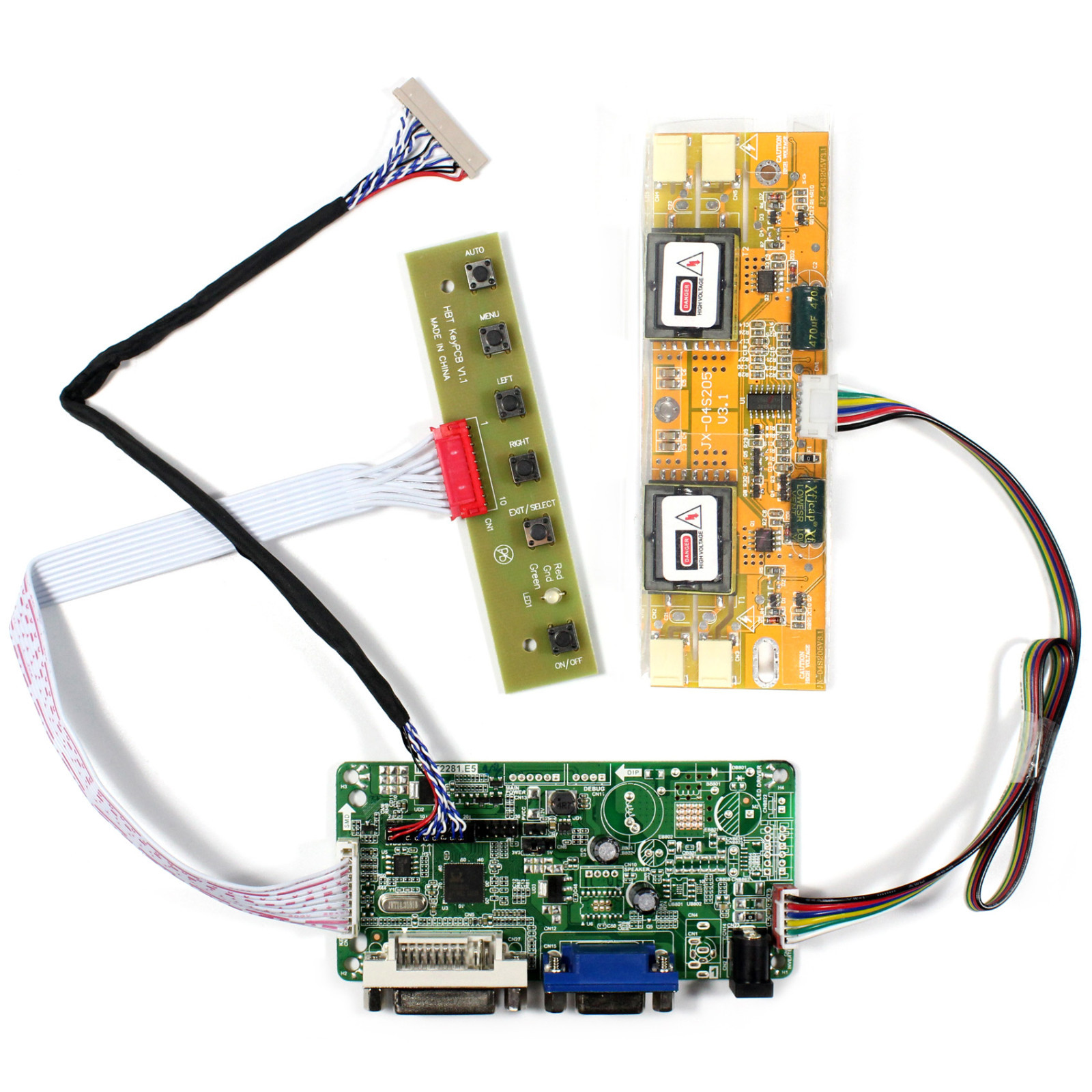 DVI VGA LCD Controller Board For 15" LTM150XH-L06 LQ150X1LW71N 1024x768 LCD