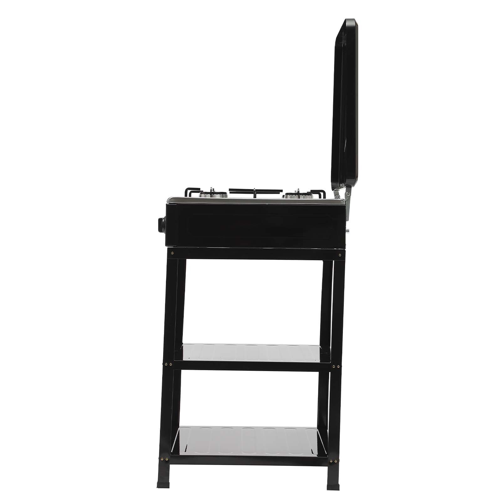 Outdoor 300000 BTU Stove Propane 4 Burner Portable Cooker BBQ Grill Windshelter