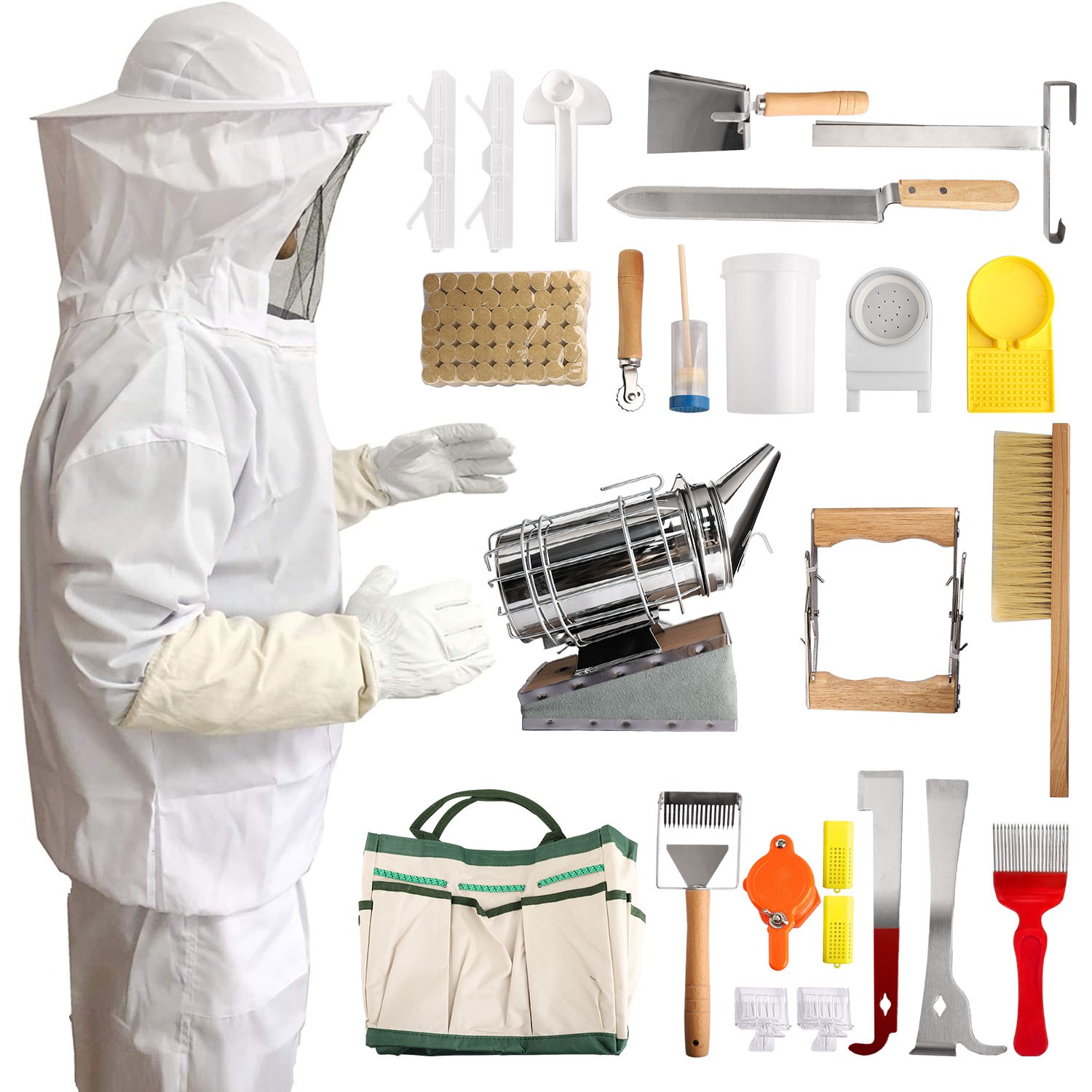 30 Pcs Beekeeping Supplies Tools Bee Suit Bee Keeping Starter Kit Bee Keeper