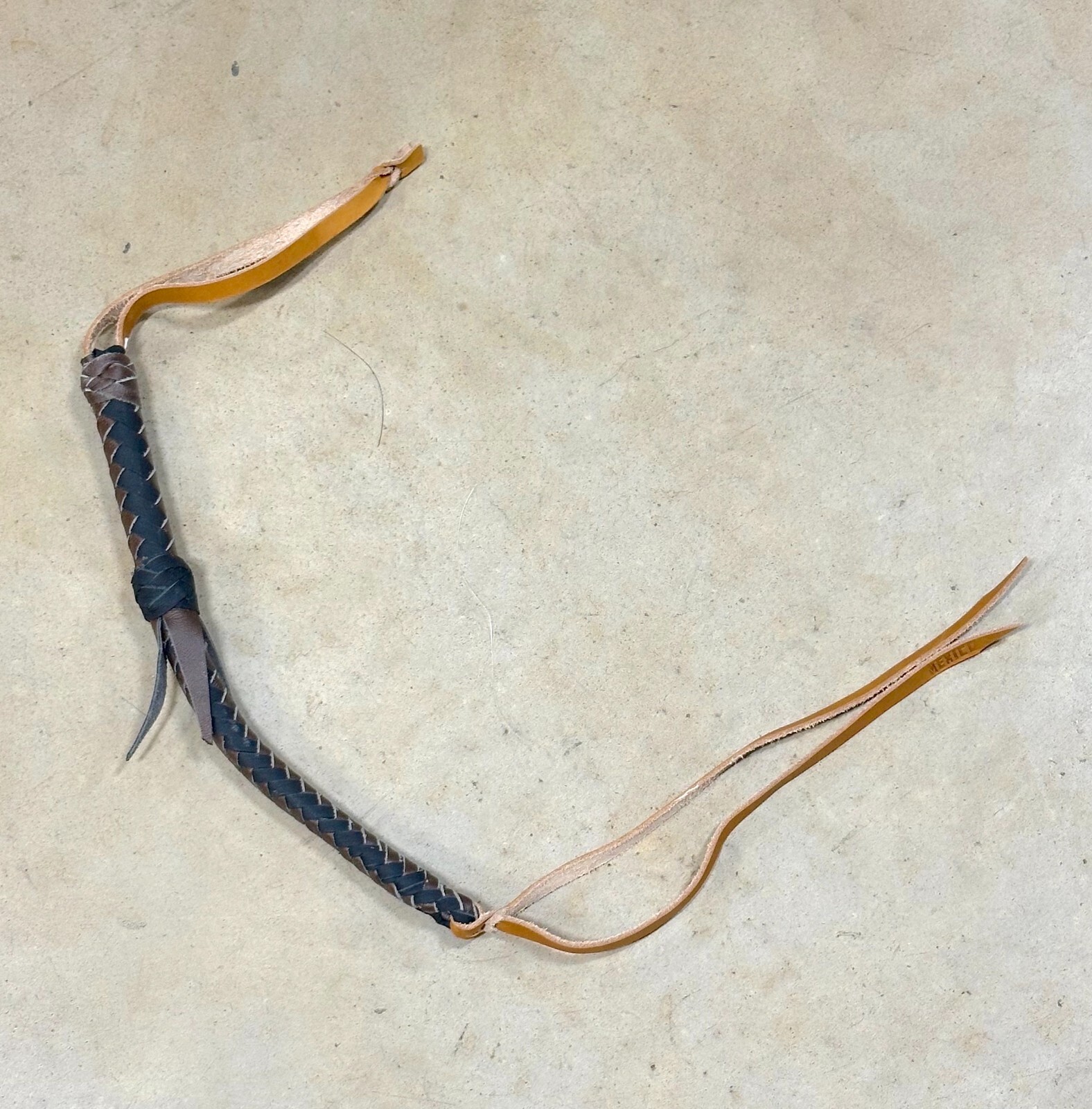 Braided Western Leather Quirt Brown Handmade Vaquero Whip Horse Tack