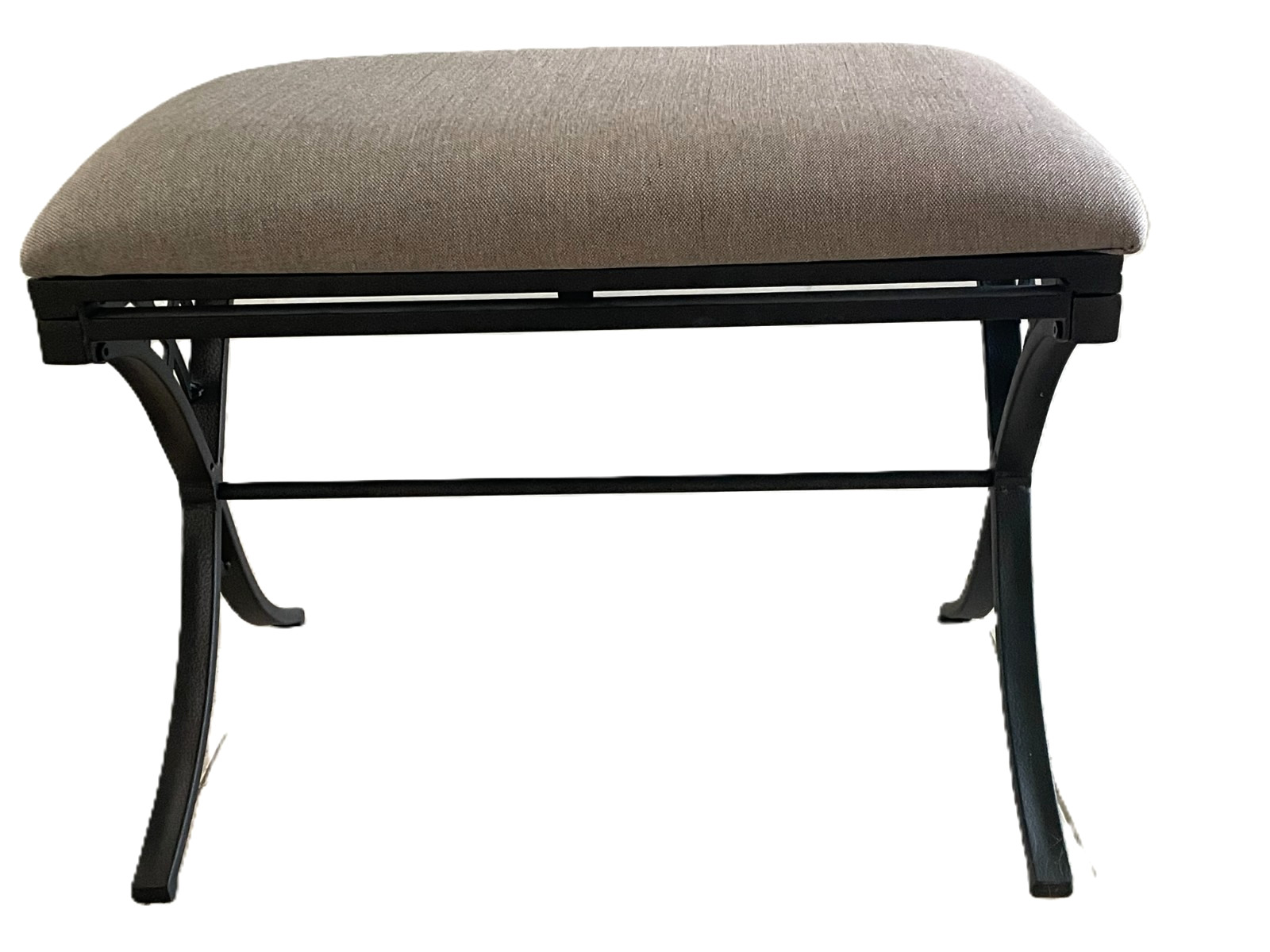 Emery Vanity Stool Oil Rubbed Bronze Finish Fabric Cushion 19 3/4" H 24" W New