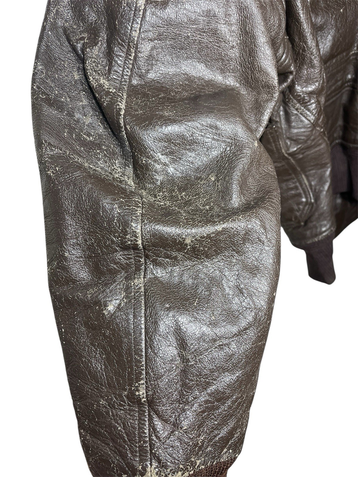 Korean War Era US Navy G-1 Leather Flight Jacket Theatre Made Patch Bomber