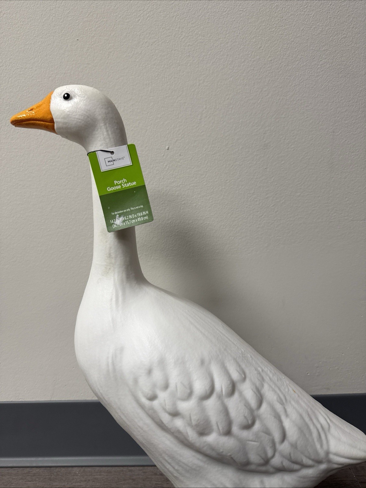 VIRAL Mainstays Large White 20"H Dress Up Goose Garden Statue Yard Decor NEW