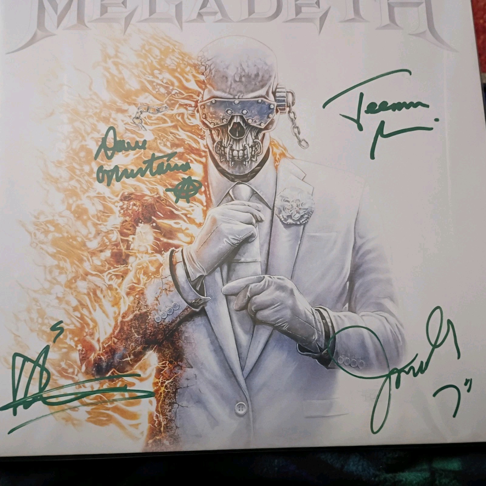 Megadeth signed Vinyl in Green on the cover no insert pre order JSA