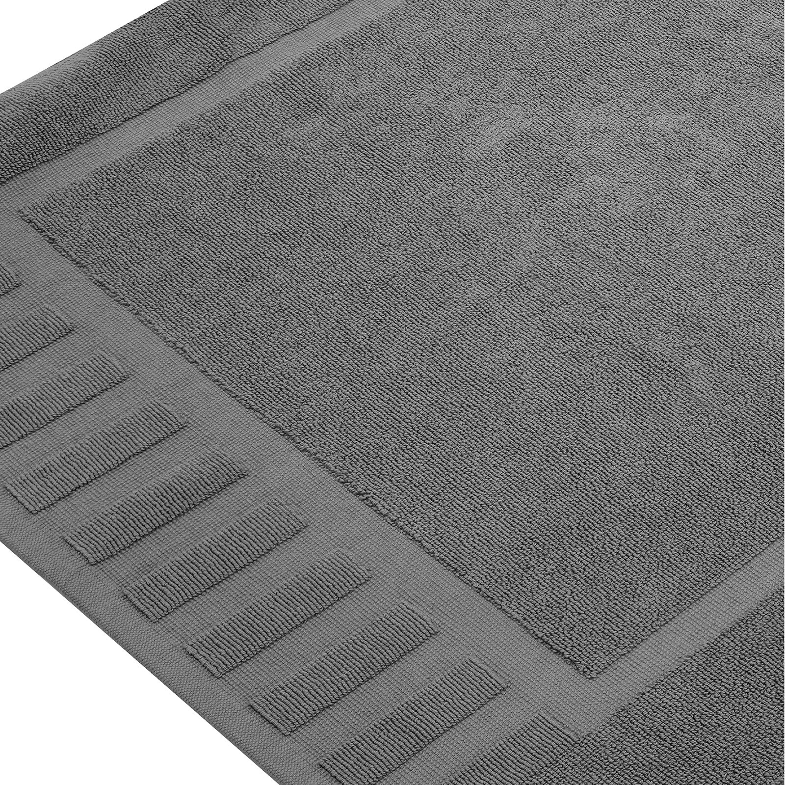 Luxury Grey Bath Mat Floor Towel Set Absorbent - 100% Cotton 22"x34", 2 Pack