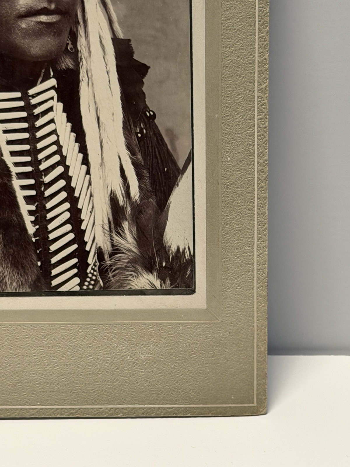 Native American Indian Warrior Photograph Titled: "Kiowa Brave"; "Poor Buffalo"