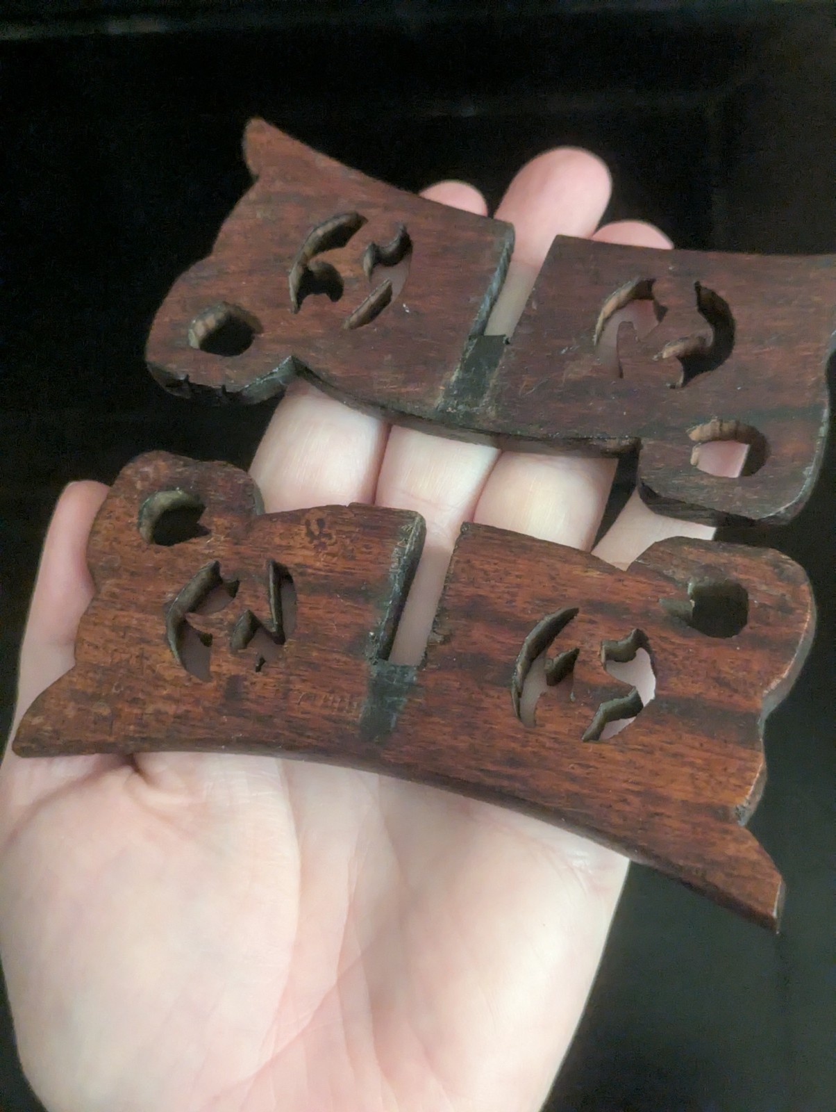 Vintage Chinese Carved Wooden Display Stand Vase Art Base Used